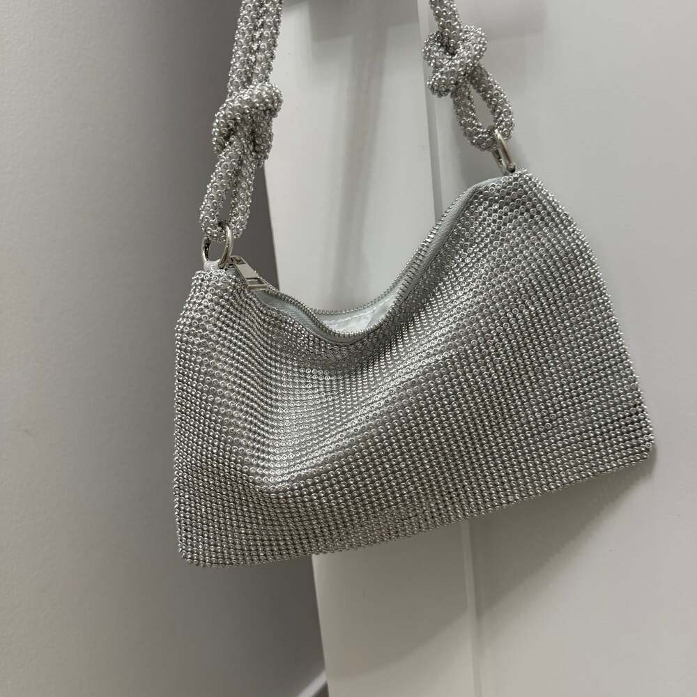 Cult Gaia Hera Nano Rhinestone Knotted Mini Shoulder Bag